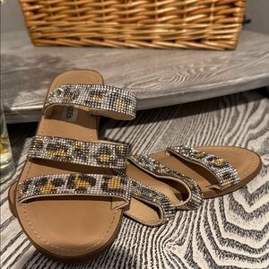 Steve Madden Gold and Silver Embellished Sandals